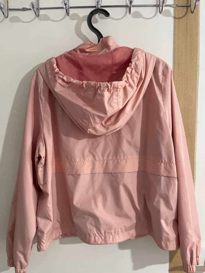 Pembe Midi Kadın Ceket Fermuarlı Kapüşonlu - Görsel 2