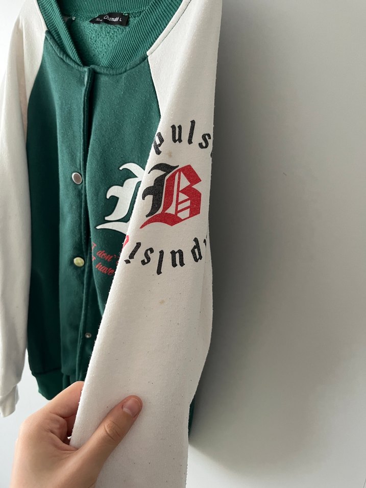 Kadın Yeşil Düğmeli Uzun Kollu Ceket - Görsel 3