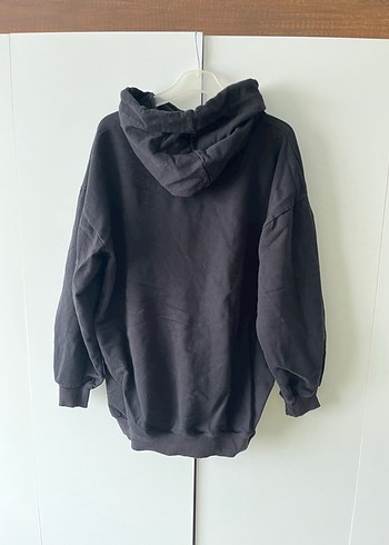 Siyah Kapüşonlu Uzun Kollu Kadın Sweatshirt - Görsel 3