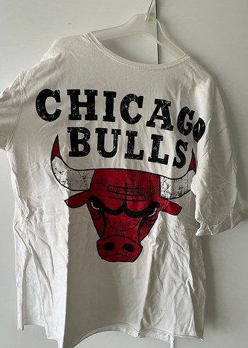 Beyaz Chicago Bulls Baskılı Tişört - Görsel 2