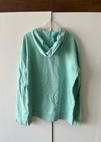 Kadın Turkuaz Kapüşonlu Baskılı Sweatshirt - Görsel 2