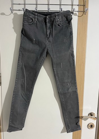 Gri Kadın Denim Jean Pantolon