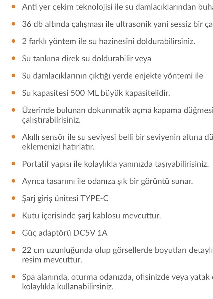 Hava nemlendirici  Anti yerçekimli Su Damlacıklı Buharlı Difüzör - Görsel 3