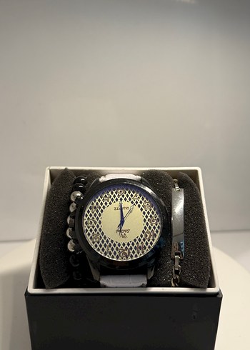 Beyaz Erkek Saat ve Bileklik Seti - Görsel 3