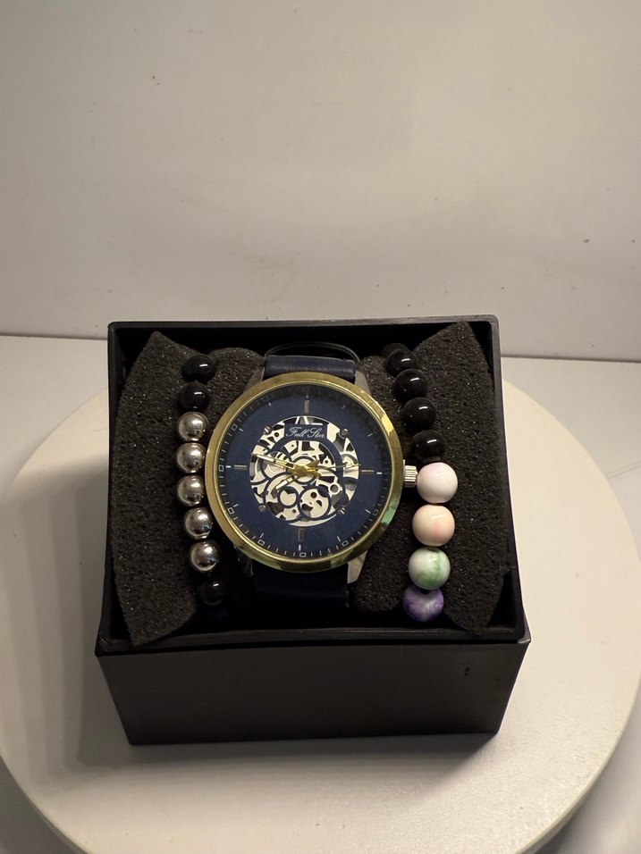 Klasik Çok Renkli Erkek Bohem Saat ve Bileklik Seti - Görsel 2