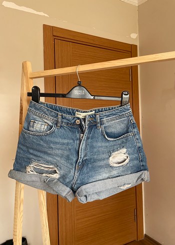 Zara Gevşek Kesim Bağcıklı Kadın Kot Şort