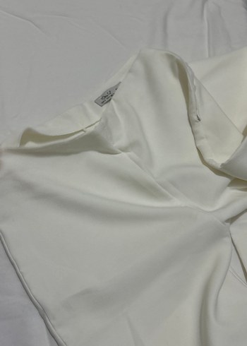 Beyaz Midi Kumaş Kadın Pantolon - Görsel 3