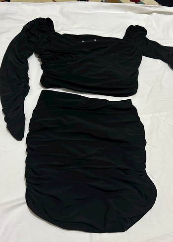 Uzun Kollu Siyah Mini Drapeli takım - Görsel 2