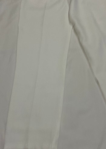 Beyaz Pilili Kadın Kumaş Pantolon - Görsel 2