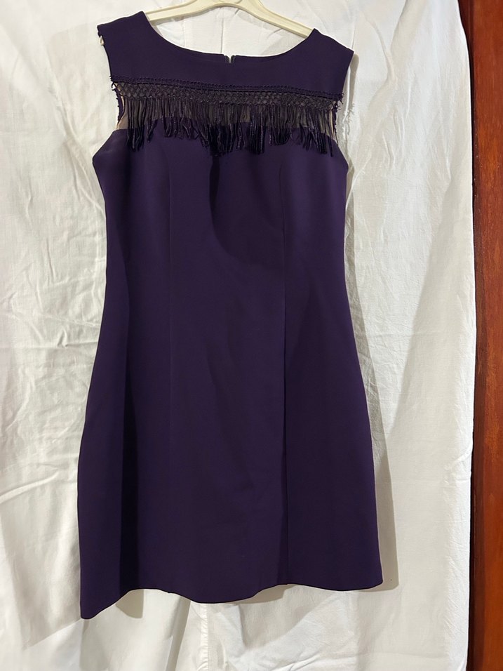 Püsküllü Mor Midi Kadın Elbise - Görsel 2