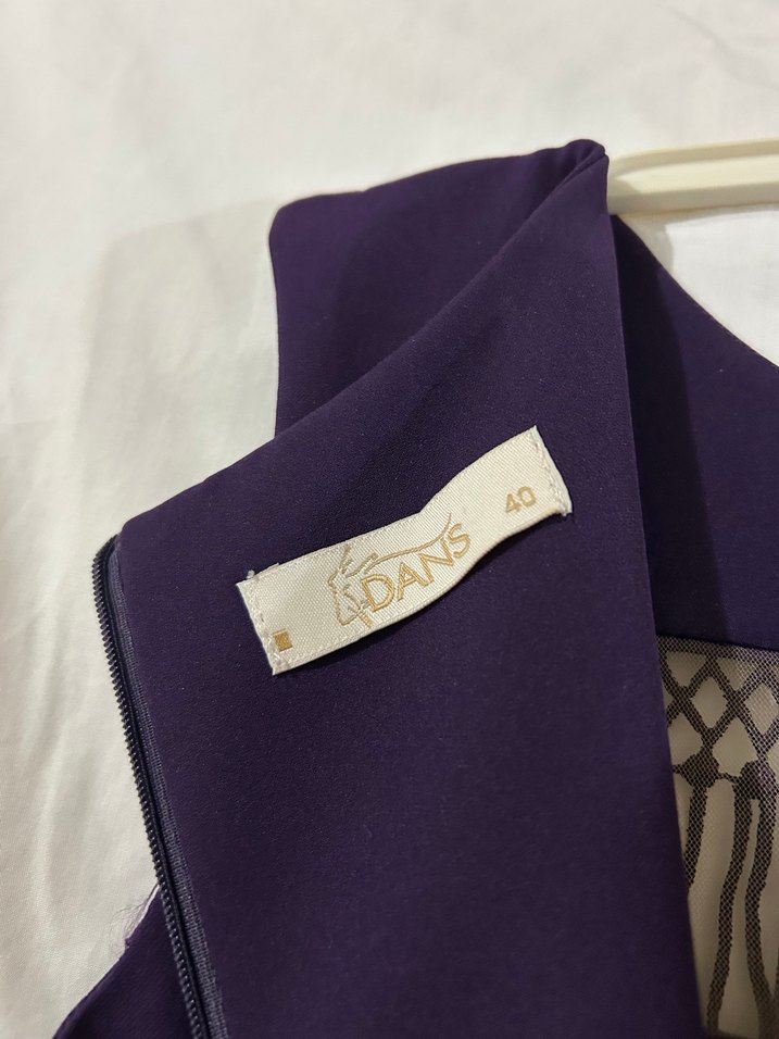 Püsküllü Mor Midi Kadın Elbise - Görsel 5