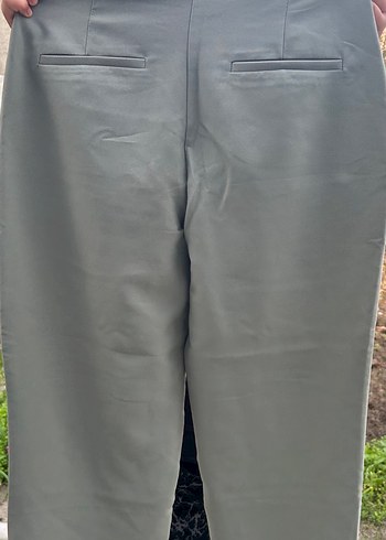 Mint yeşili Düğmeli Kadın Kumaş Pantolon - Görsel 3