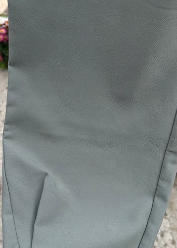 Mint yeşili Düğmeli Kadın Kumaş Pantolon - Görsel 5