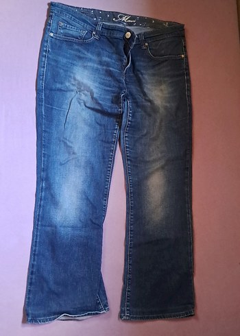 Mavi Kadın Denim Bol Kesim Midi Pantolon