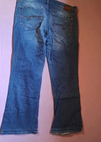 Diğer Mavi Kadın Denim Bol Kesim Midi Pantolon
