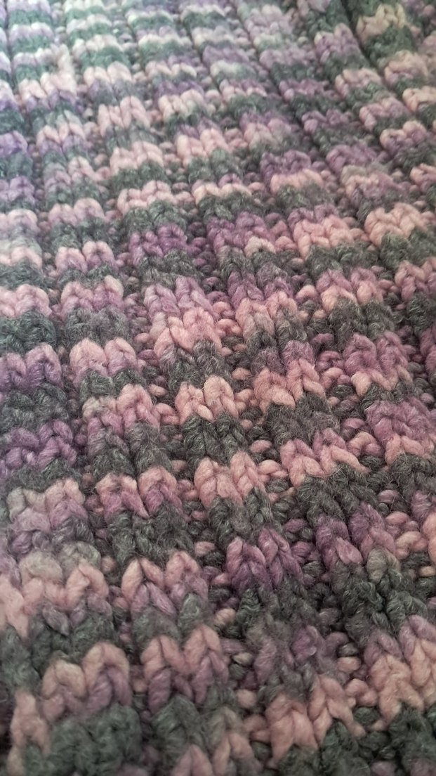 Gri Pembe Örgü Bohem Kadın boyun Şalı - Görsel 3