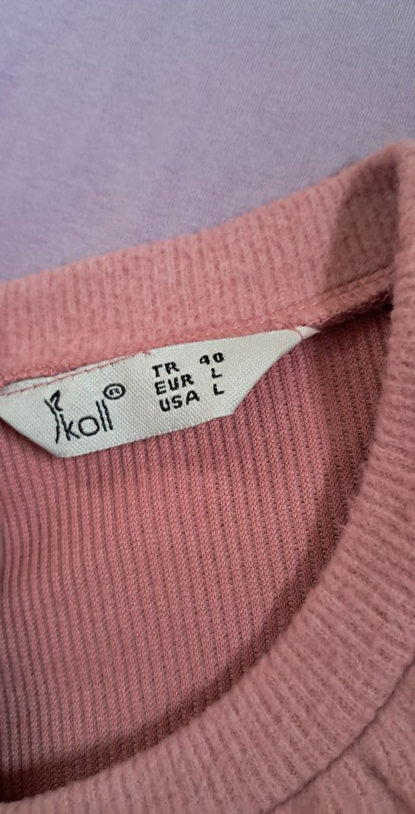 açık pembe Fırfırlı Uzun Kollu kadın Elbisesi - Görsel 4