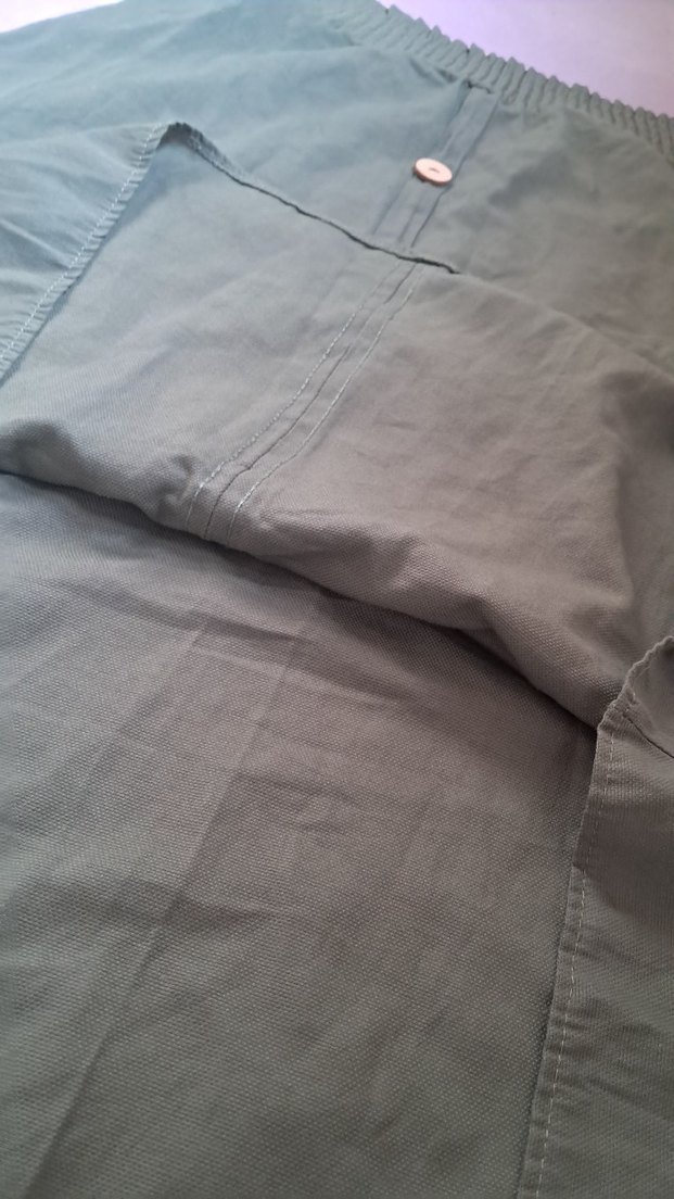 Düğmeli Uzun Keten Etek - Görsel 4