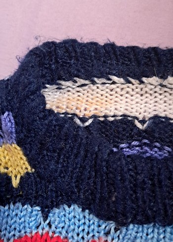 Renkli Bohem Kadın Triko Kazak - Görsel 2