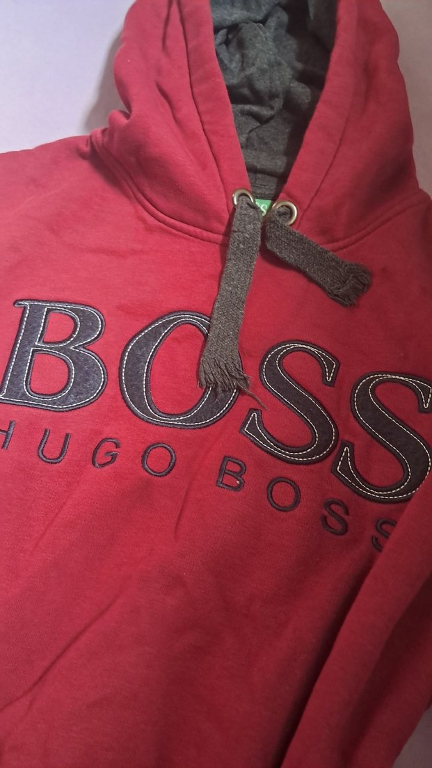 Bordo Kapüşonlu BOSS Sweatshirt - Görsel 2