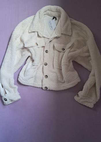 Beyaz Düğmeli Kadın Midi Ceket - Görsel 2