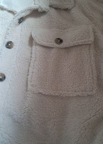 Beyaz Düğmeli Kadın Midi Ceket - Görsel 3