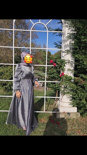38 Beden gri Renk Tesettür abiye