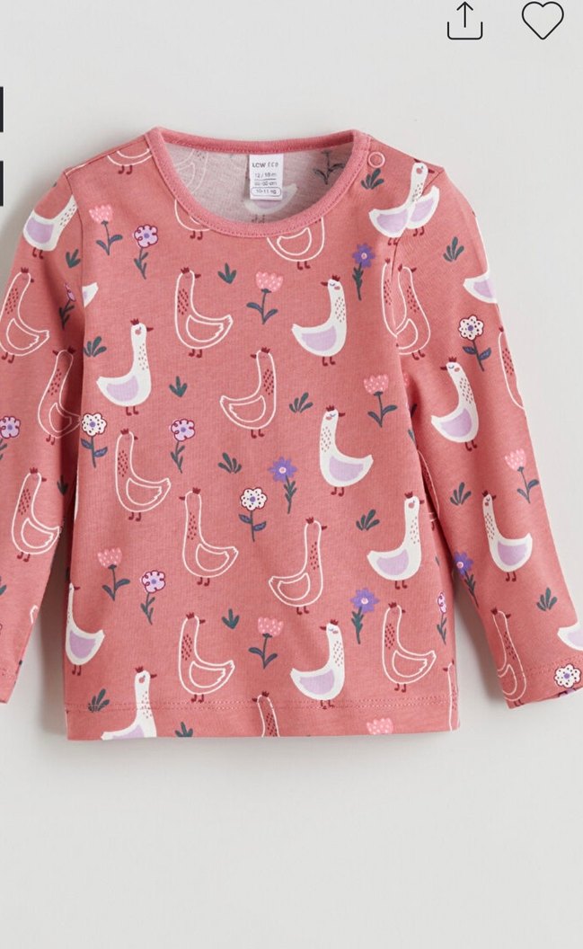 9-12 ay Lc Waikiki Kız Çocuk Uzun Kollu tişört - Görsel 2