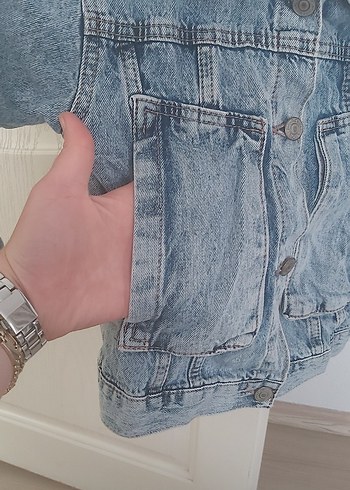 Diğer Kız Çocuk Gri Batik Denim Ceket