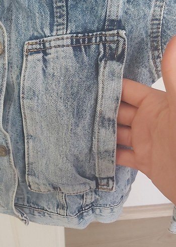 5 Yaş Beden Kız Çocuk Gri Batik Denim Ceket