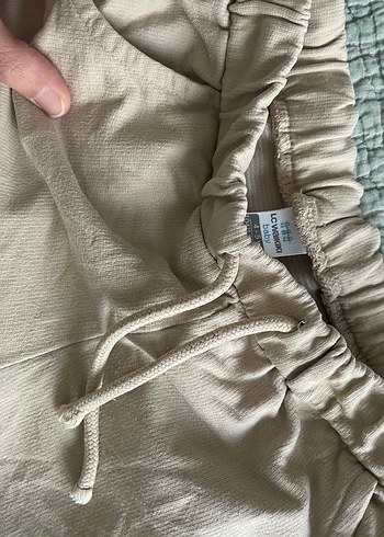 Bej Keten Rahat Kesim Eşofman - Görsel 5