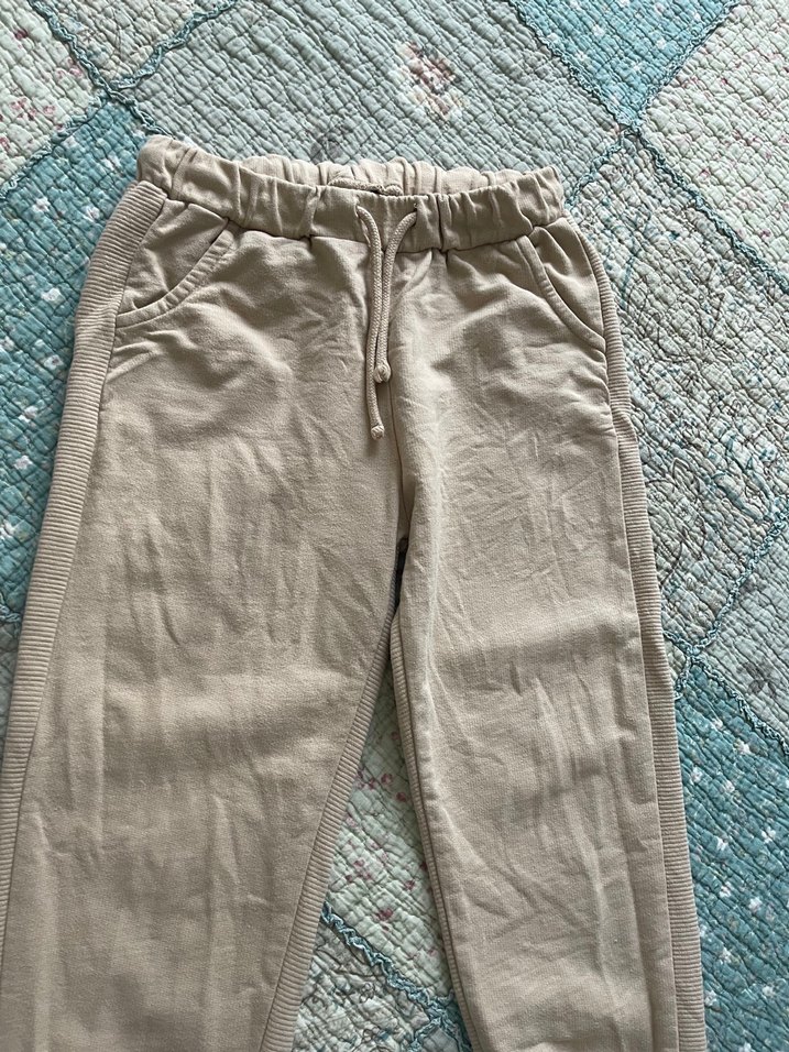 Bej Keten Rahat Kesim Eşofman - Görsel 2