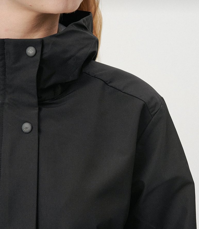 Kadın Siyah Midi Boy Yağmurluk/Rüzgarlık - Görsel 5