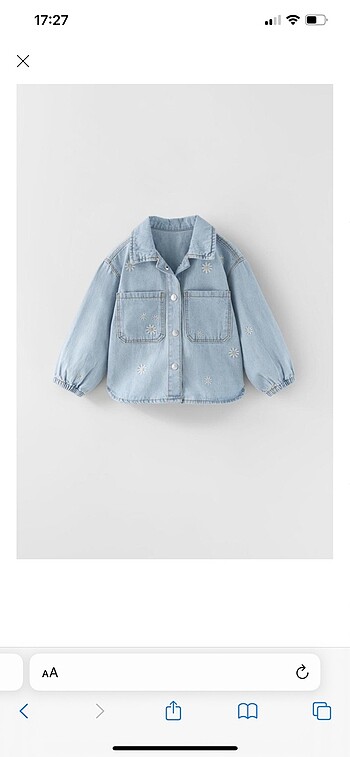 Papatya motifli denim gömlek