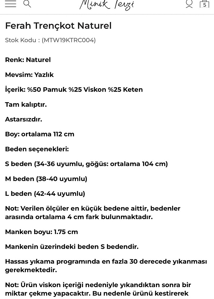 Minik Terzi trençkot - Görsel 4