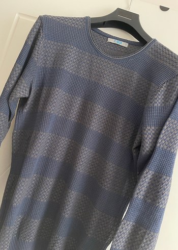 Gri Erkek Örgü Triko Kazak - Görsel 2