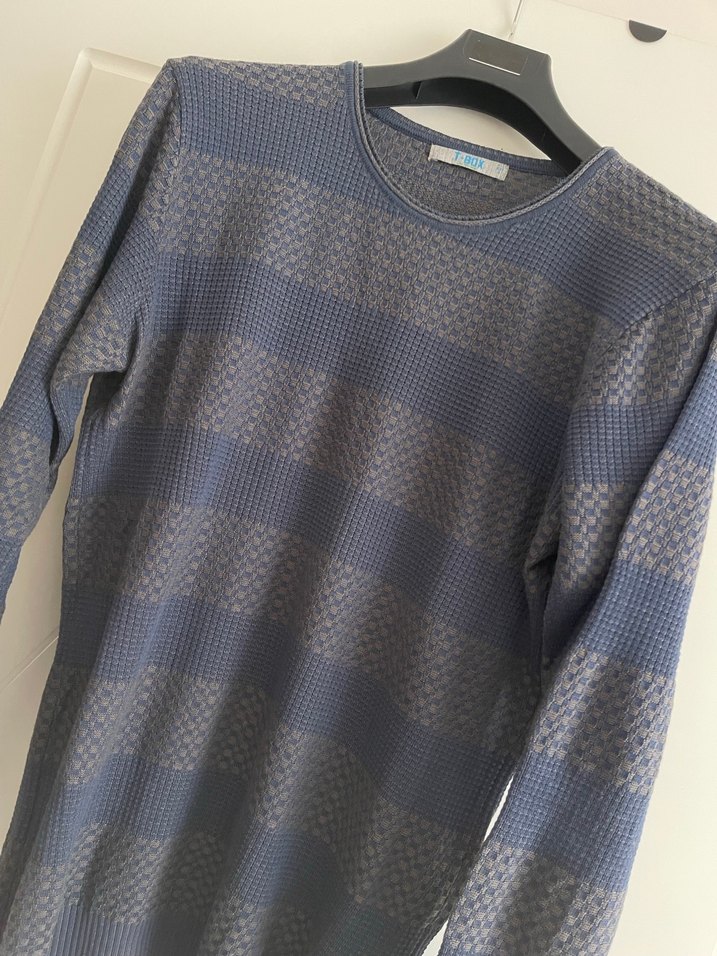 Gri Erkek Örgü Triko Kazak - Görsel 2