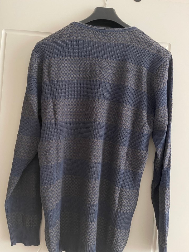 Gri Erkek Örgü Triko Kazak - Görsel 3