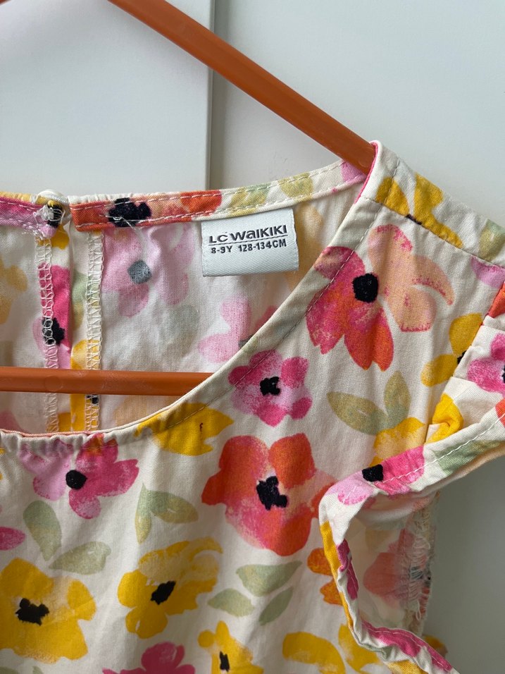 Çiçek Desenli Bohem Kız Elbisesi - Görsel 5