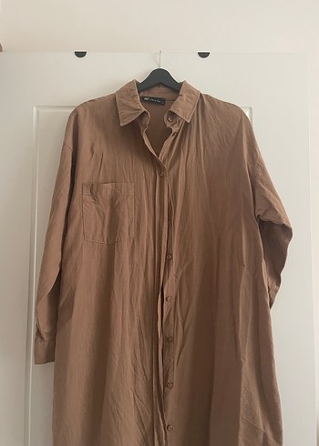 Camel Kadın Pamuklu Uzun Kollu Gömlek - Görsel 5