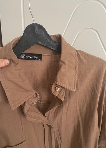 Camel Kadın Pamuklu Uzun Kollu Gömlek - Görsel 8
