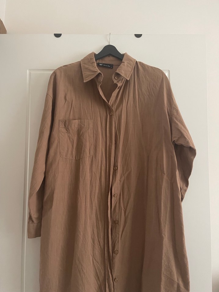 Camel Kadın Pamuklu Uzun Kollu Gömlek - Görsel 5