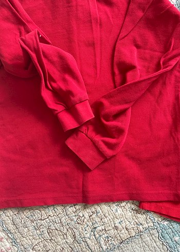 Kırmızı Uzun Kollu Polo Tişört - Görsel 8