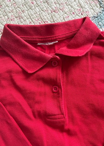 Kırmızı Uzun Kollu Polo Tişört - Görsel 5