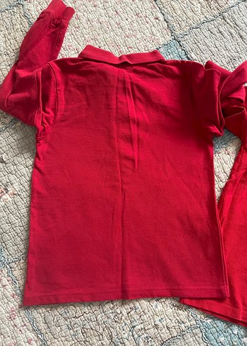 Kırmızı Uzun Kollu Polo Tişört - Görsel 6