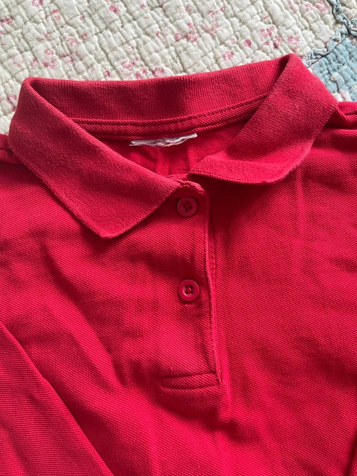 Kırmızı Uzun Kollu Polo Tişört - Görsel 5