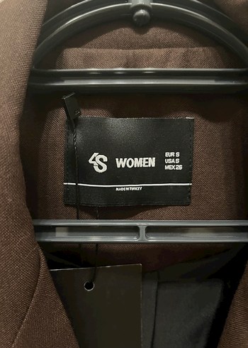 Düğmeli Kahverengi Midi Kadın Blazer - Görsel 3