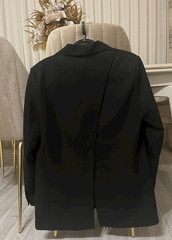Düğmeli Siyah Kadın Blazer Ceket - Görsel 3