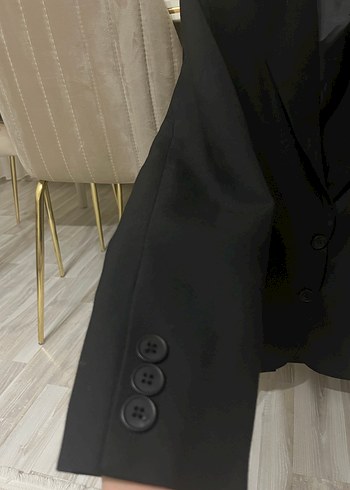 Düğmeli Siyah Kadın Blazer Ceket - Görsel 2