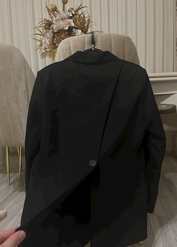 Düğmeli Siyah Kadın Blazer Ceket - Görsel 4